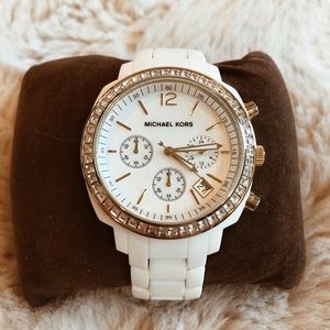 Michael Kors 5187 White Gold Glitz Watch